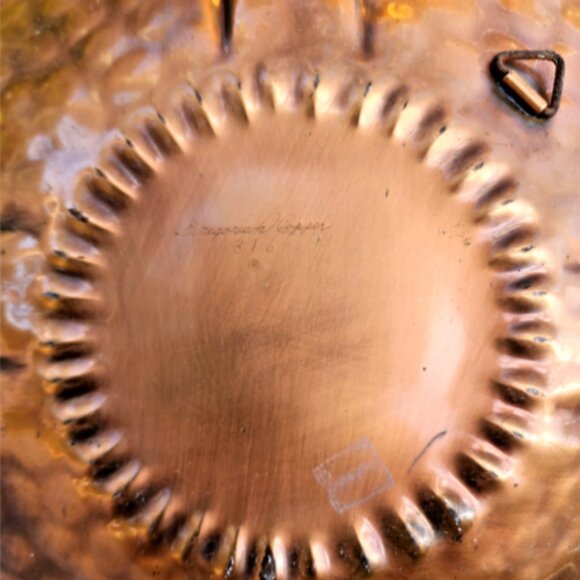 Vintage Georgian Copper #316 Hammered Round Bowl 15.5"x3.5" - Picture 9 of 10